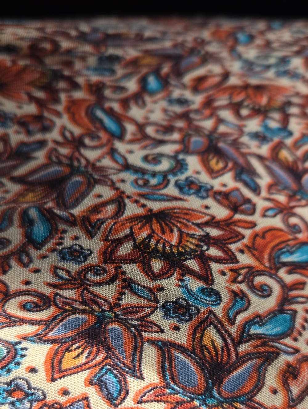 Floral Paisley Print Scarf in Orange and Teal W/ Mystery Items!!